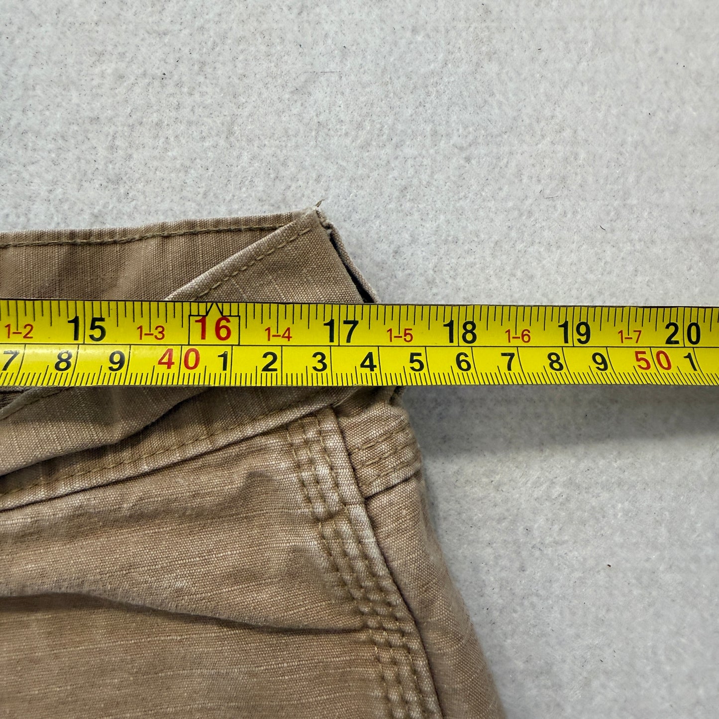 Wrangler Workwear Men's Khaki Relaxed Fit Cargo Pants Distressed Logo Size W34