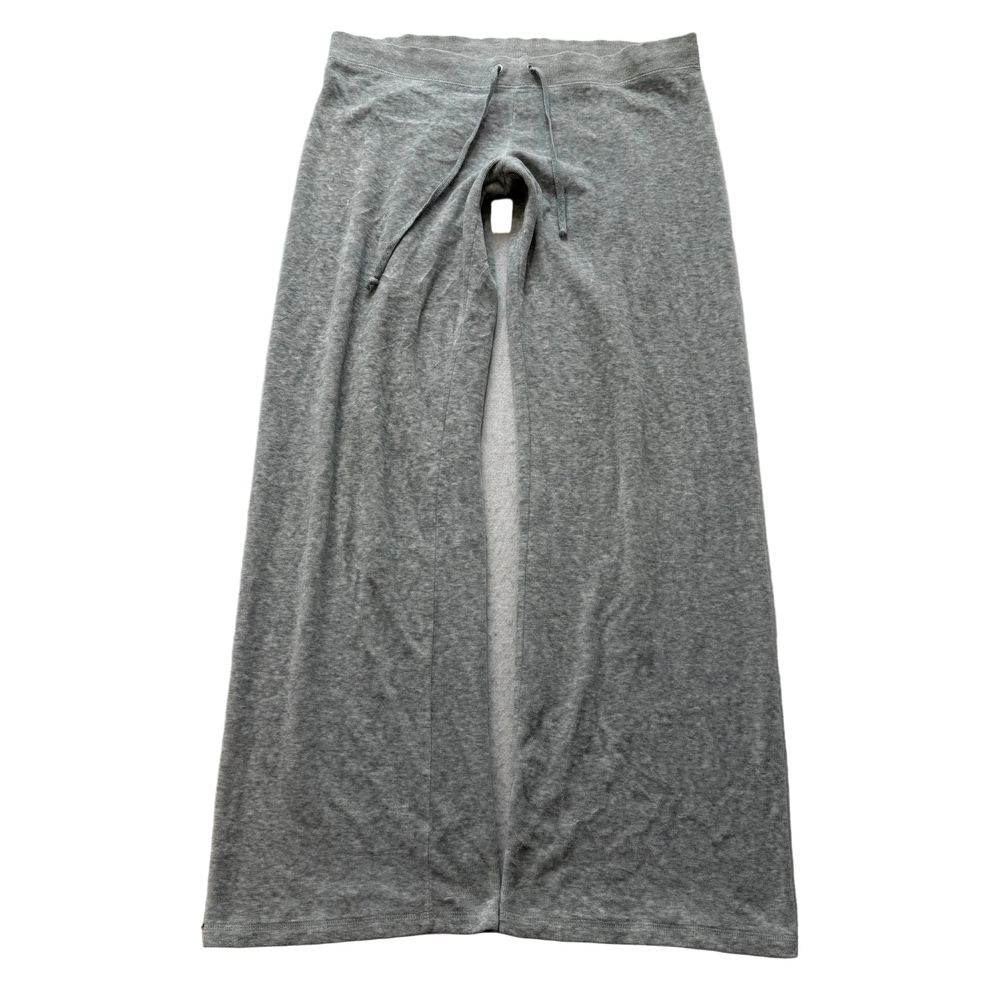 Juicy Couture Women's Heather Gray Velour Flared Track Pants Drawstring Size M