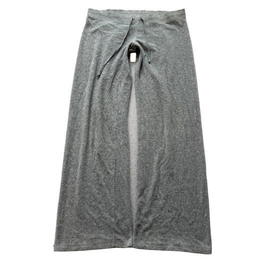 Juicy Couture Women's Heather Gray Velour Flared Track Pants Drawstring Size M