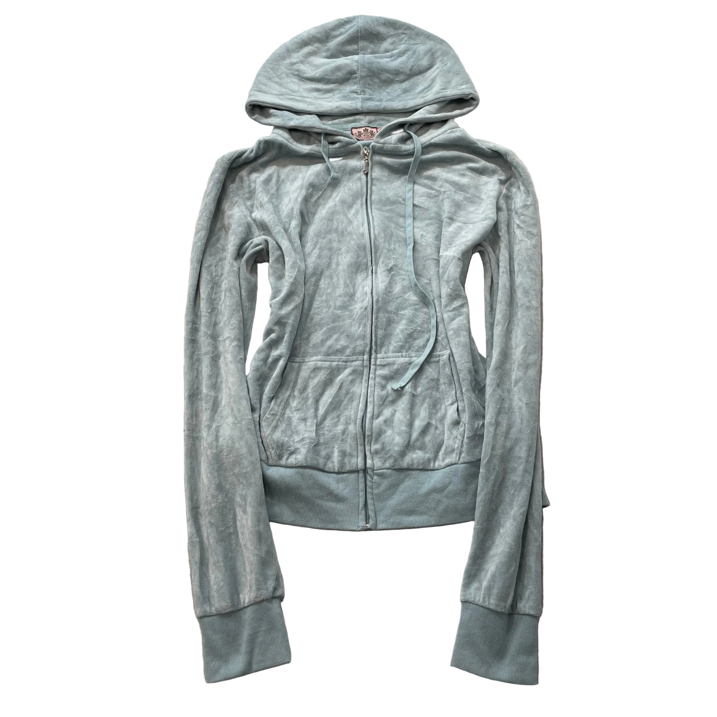 Juicy Couture Women's Mint Velour Full Zip Hoodie Pockets Drawstring Y2k Size XL