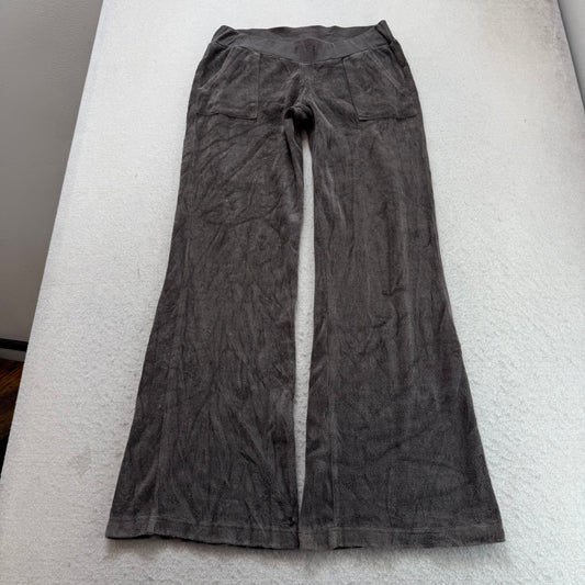 Vintage Juicy Couture Women's Deep Gray Terry Cloth Flared Track Pant Y2k Size S