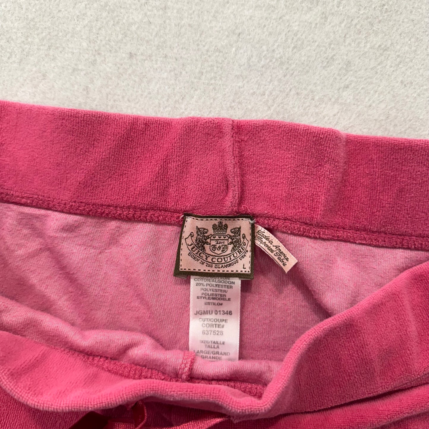 Vintage Juicy Couture Women's Rose Pink Velour Flared Wide Leg Track Pant Size L