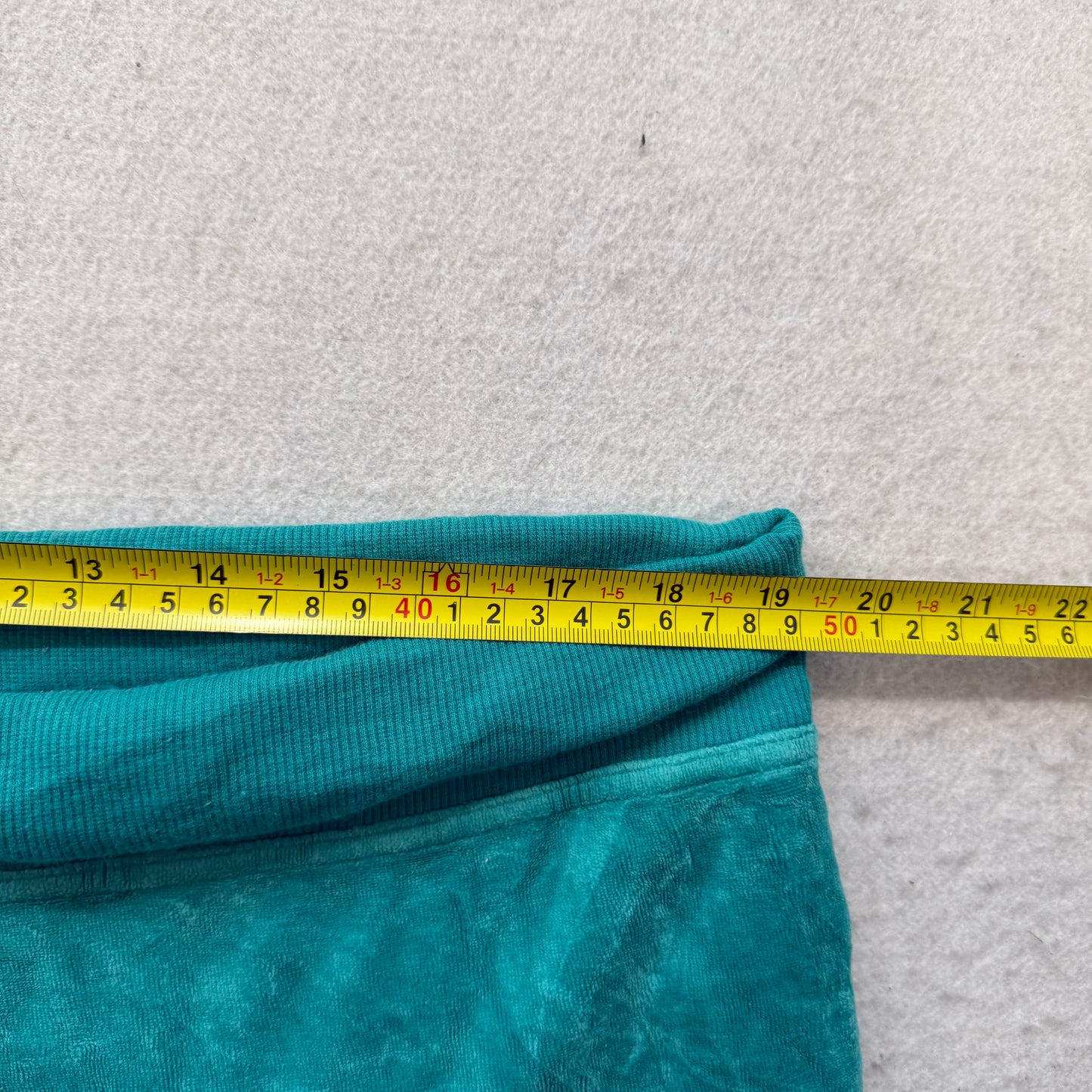 Bebe Women Turquoise Velour Flared Track Pants Rhinestone Logo Loungewear Size L