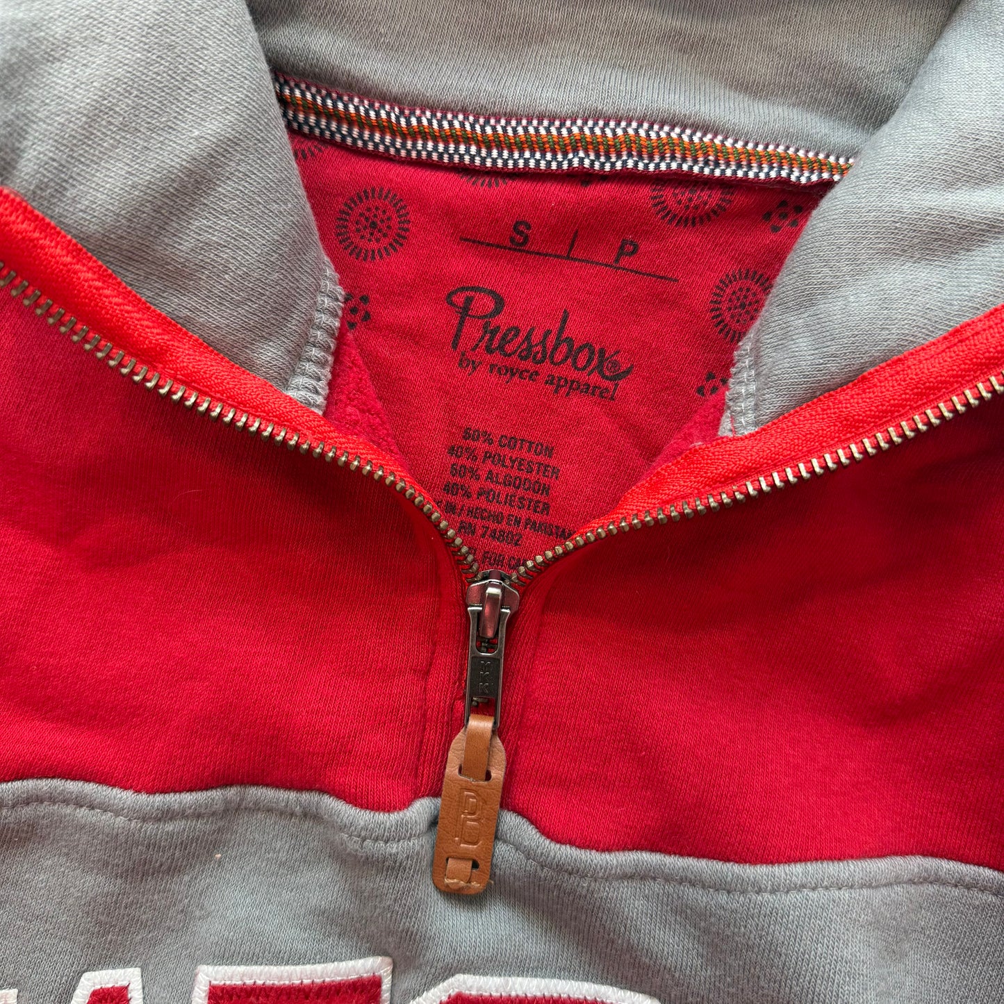 Pressbox Washington State University Women's Gray Red 1/4-Zip Sweatshirt Size S