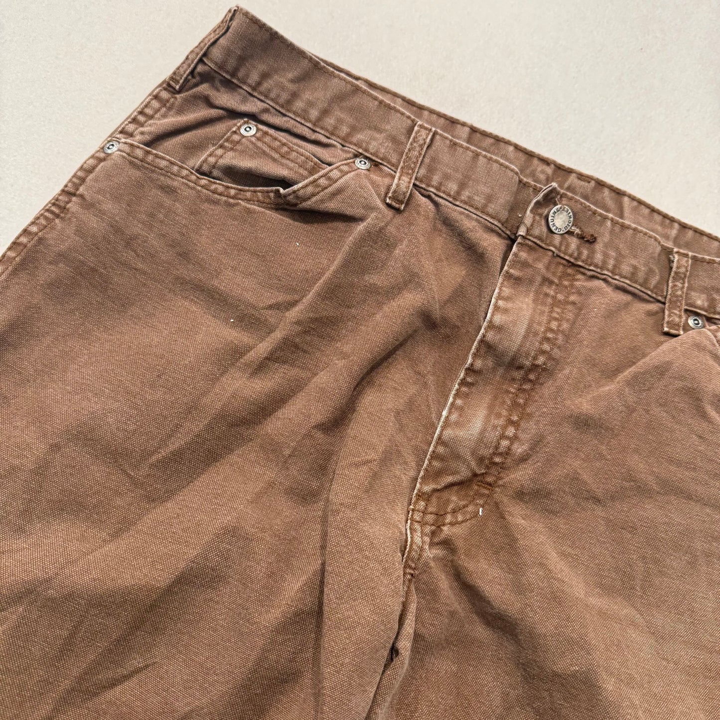 Dickies Men's Brown Straight Leg Carpenter Pants Tool Pockets Workwear Size 36