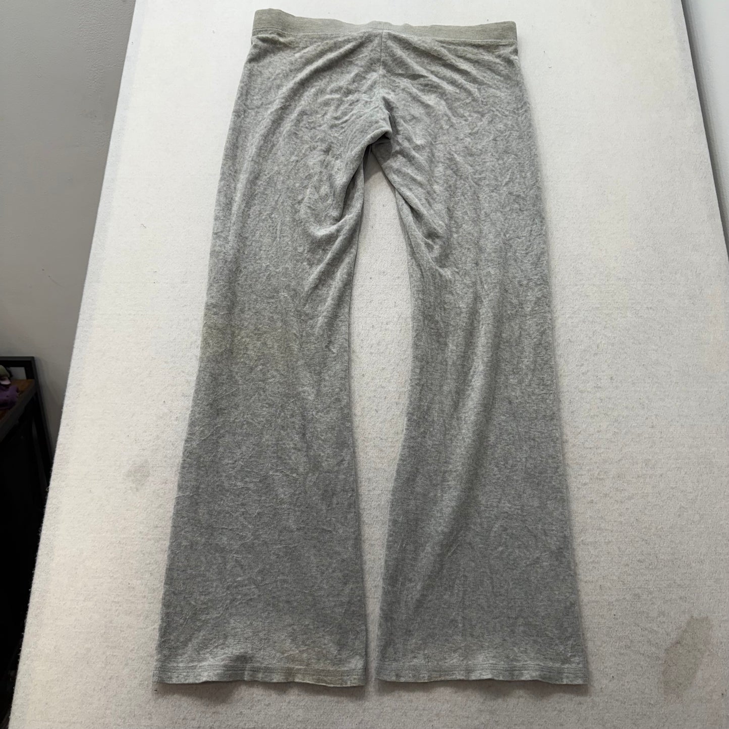 Vintage Juicy Couture Women's Heather Gray Velour Flare Track Pant Preppy Size S
