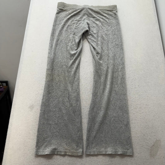 Vintage Juicy Couture Women's Heather Gray Velour Flare Track Pant Preppy Size S