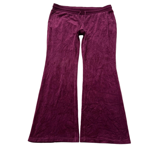 Juicy Couture Womens Plum Velour Flared Track Pant Drawstring Loungewear Size XL