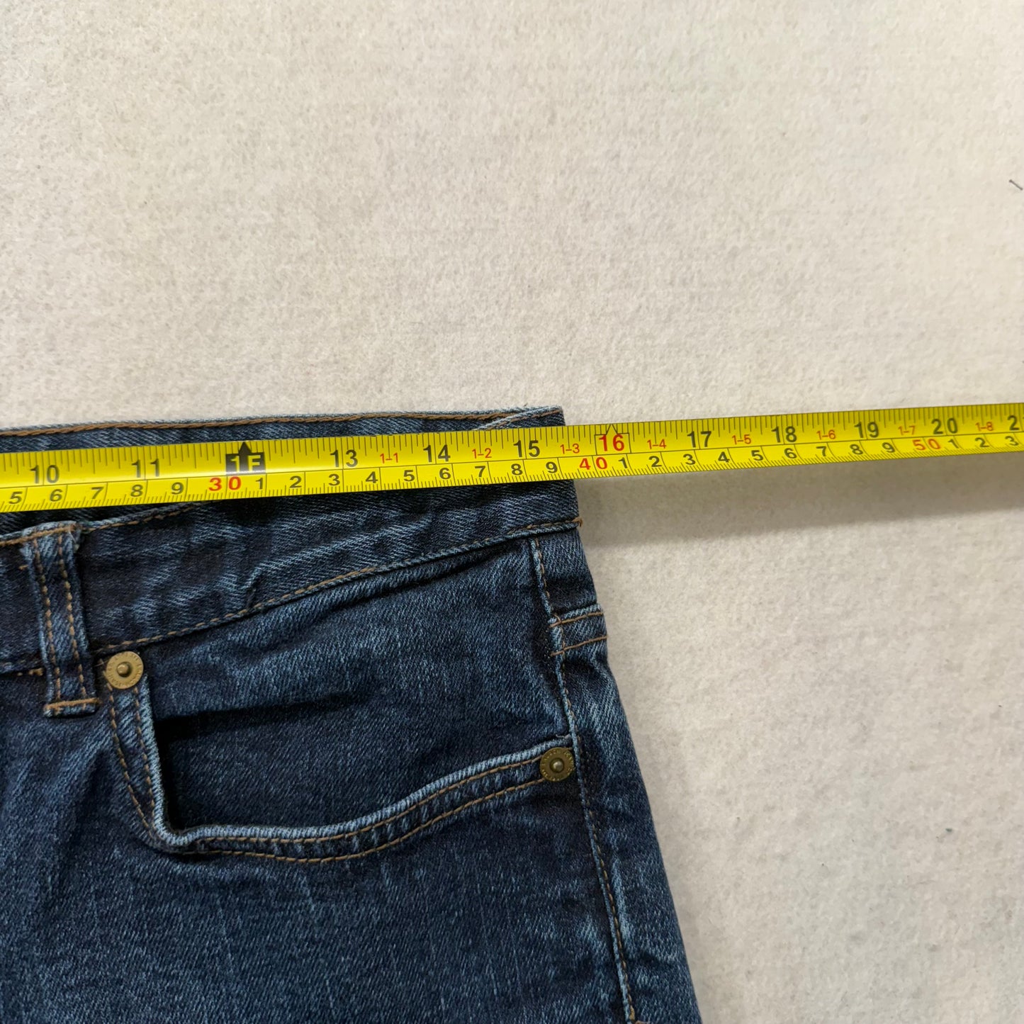 Ralph Lauren Men's Dark Wash Blue Denim Straight Cut Jeans Stretch Size 8