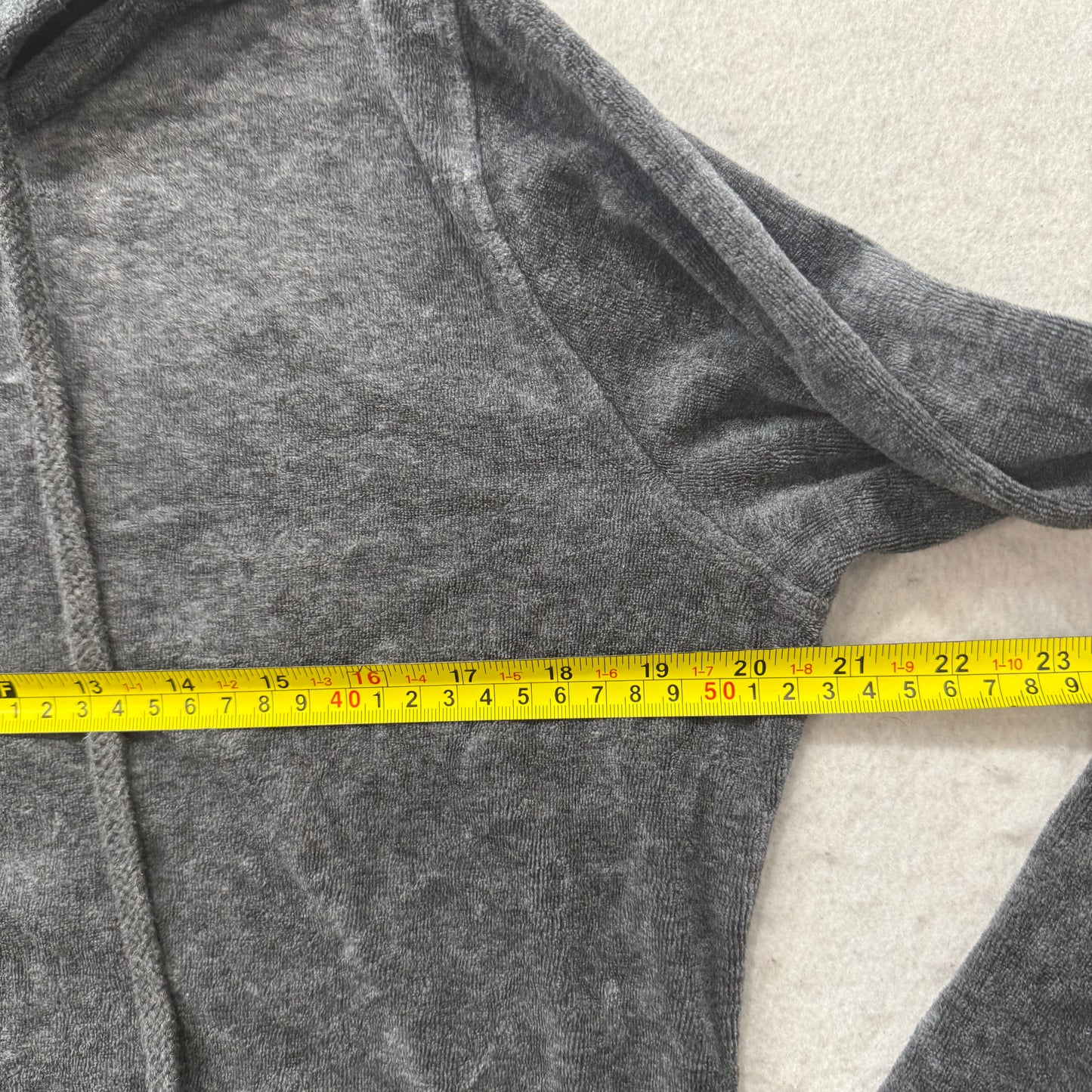 Juicy Couture Women Dark Gray Velour Zip-Up Hoodie Y2k Drawstring Pockets Size M
