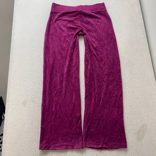 Juicy Couture Women's Dark Fuchsia Velour Flared Track Pant Low Rise Y2K Size M