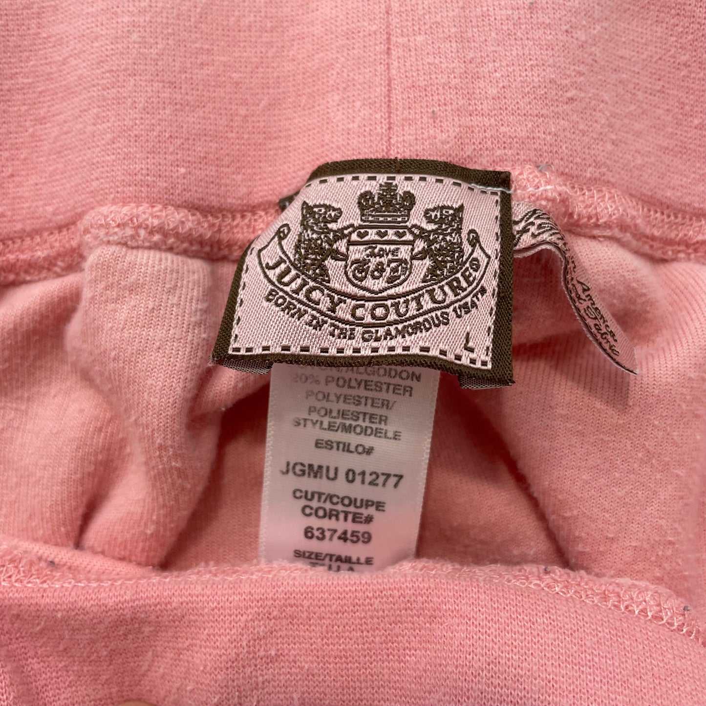 Vintage Juicy Couture Women's Pink Velour Flared Track Pant Loungewear Size L