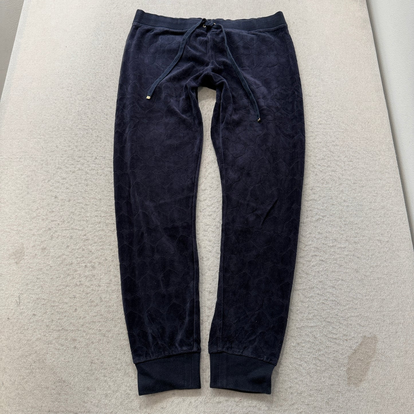 Juicy Couture Women's Navy Blue Velour Tracksuit Set Hoodie & Pants Y2K Size M