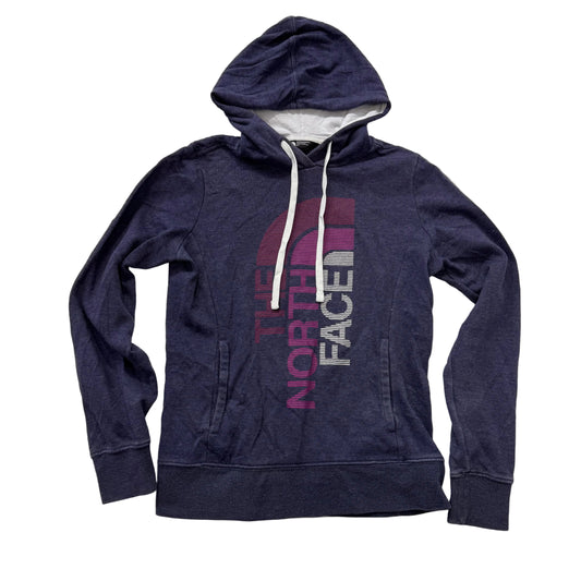 The North Face Womens Purple Fleece Pullover Hoodie Kangaroo Pockets Logo Size S