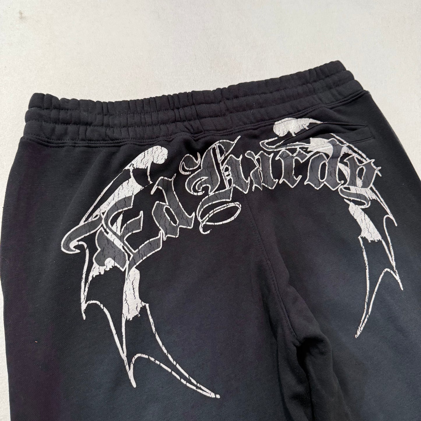 ED HARDY “Crosses” SUNFADED BLACK BAGGY PANTS