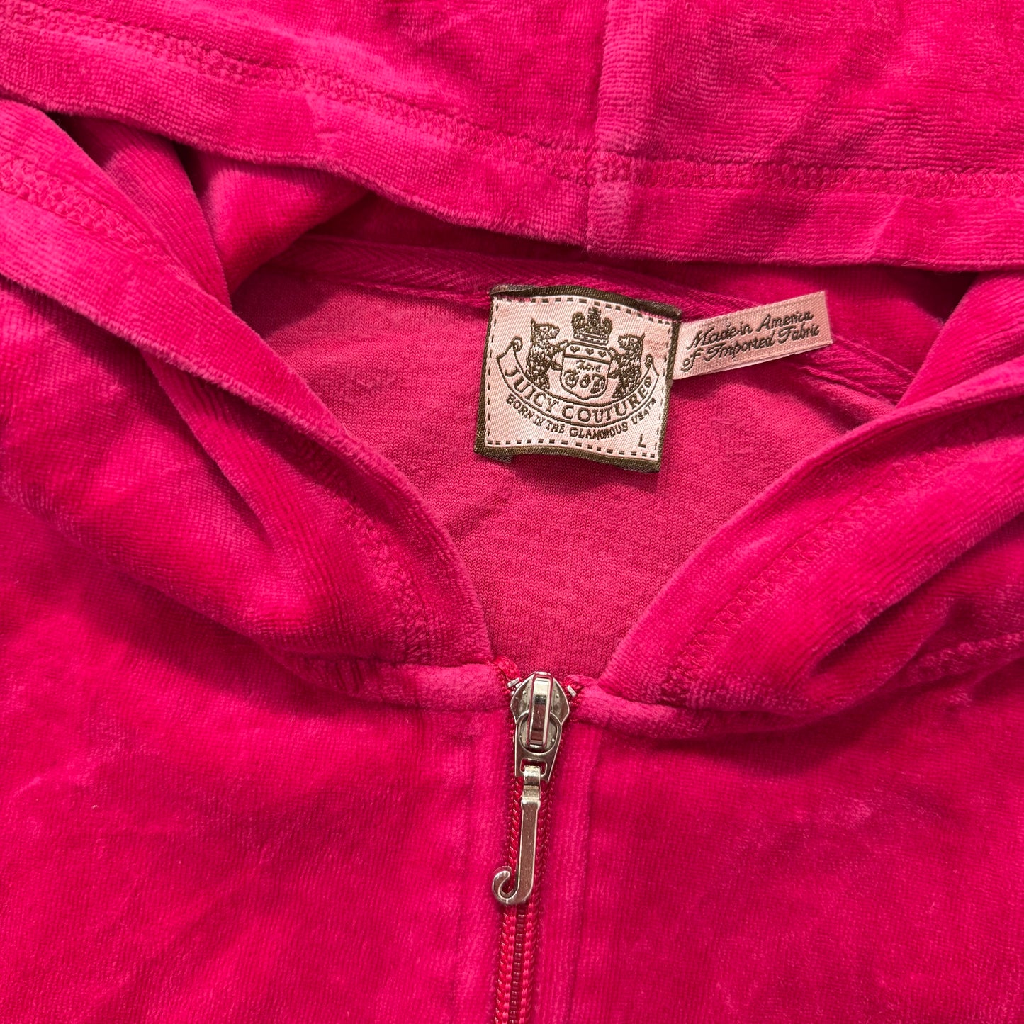 Vtg Juicy Couture Scottie Dogs Hot Pink Velour Tracksuit Set Snap Pockets Size L