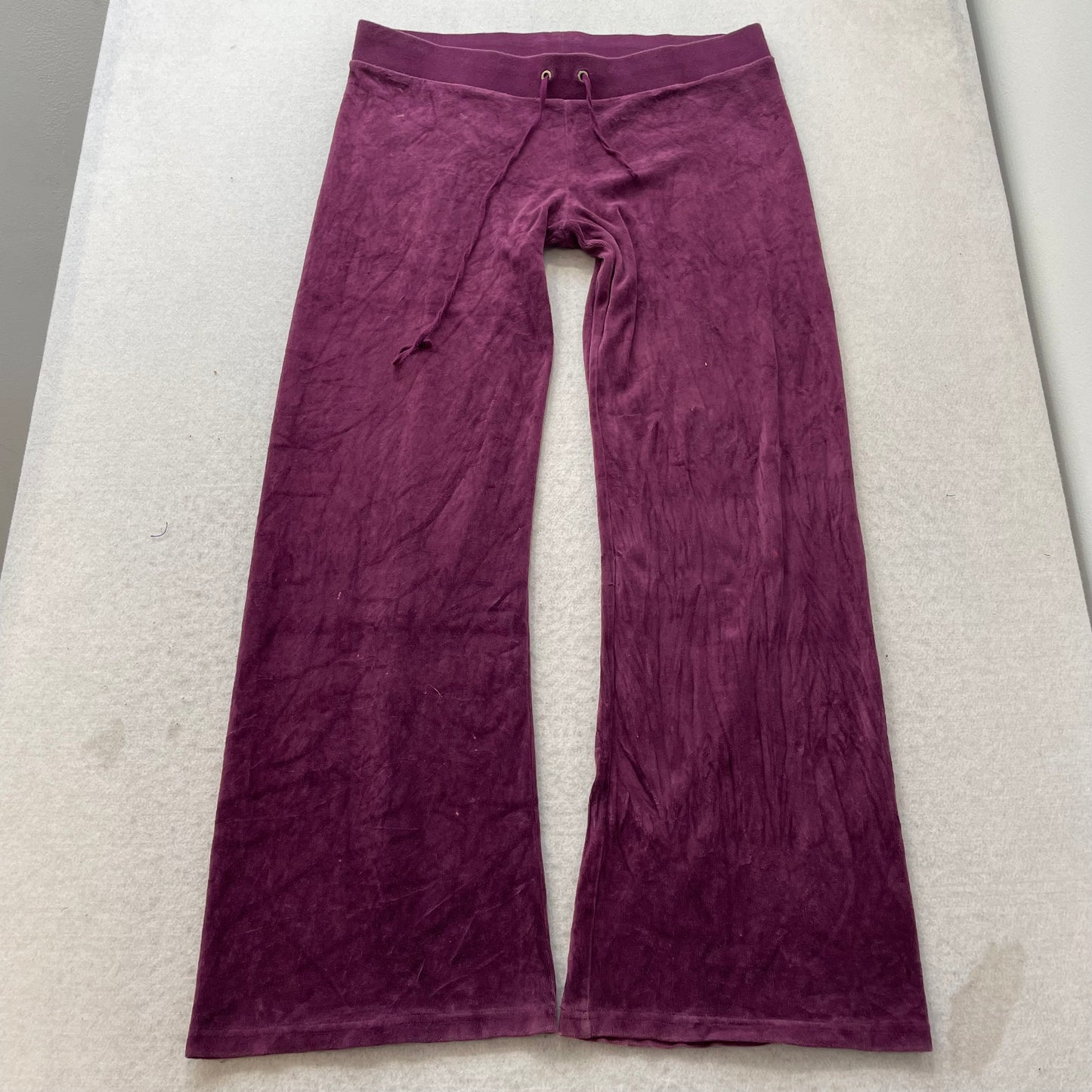 Vtg Juicy Couture Of Queen Couture Women's Burgundy Velour Tracksuit Set Size L
