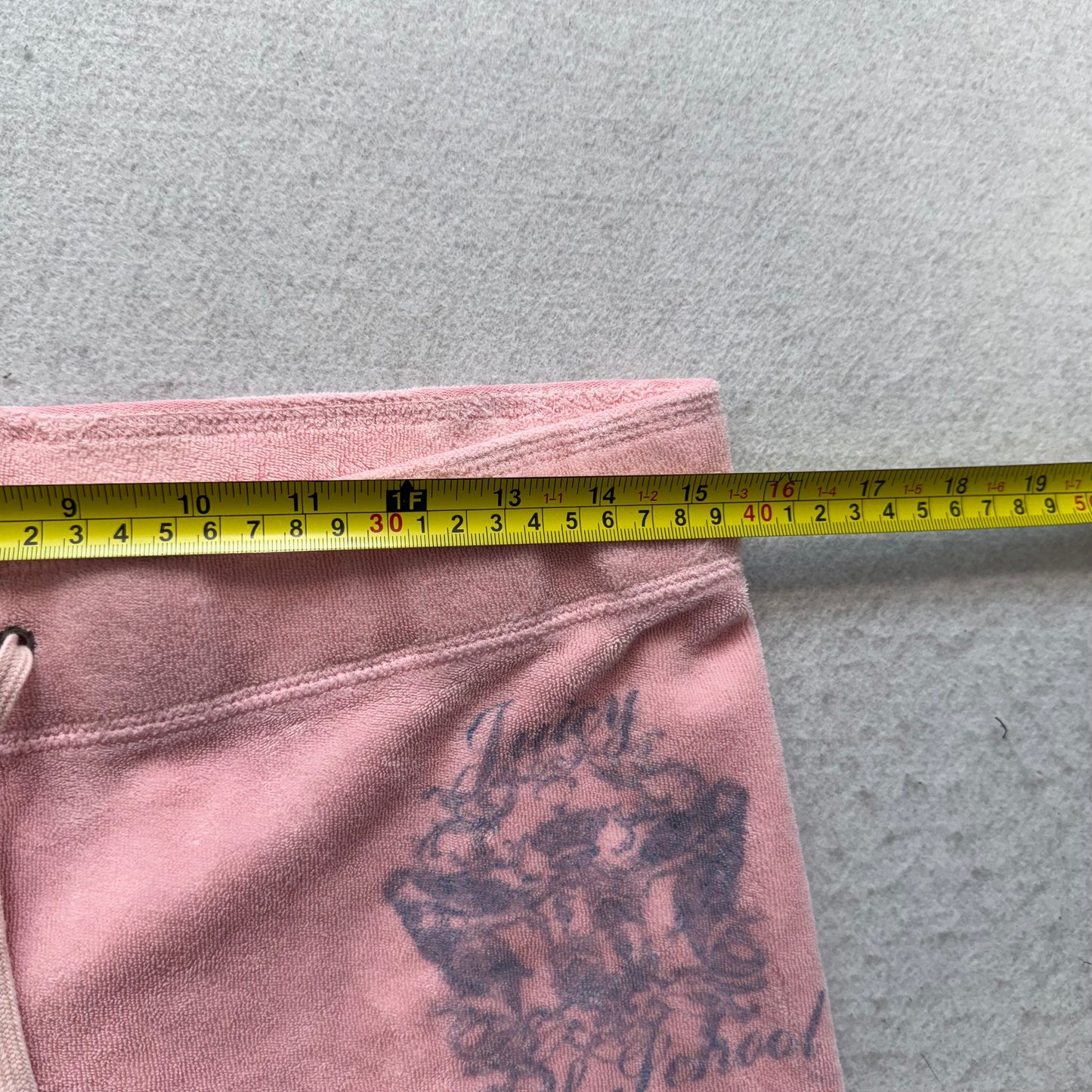 Vintage Juicy Couture Surf School Women Pink Terry Cloth Flare Track Pant Size S