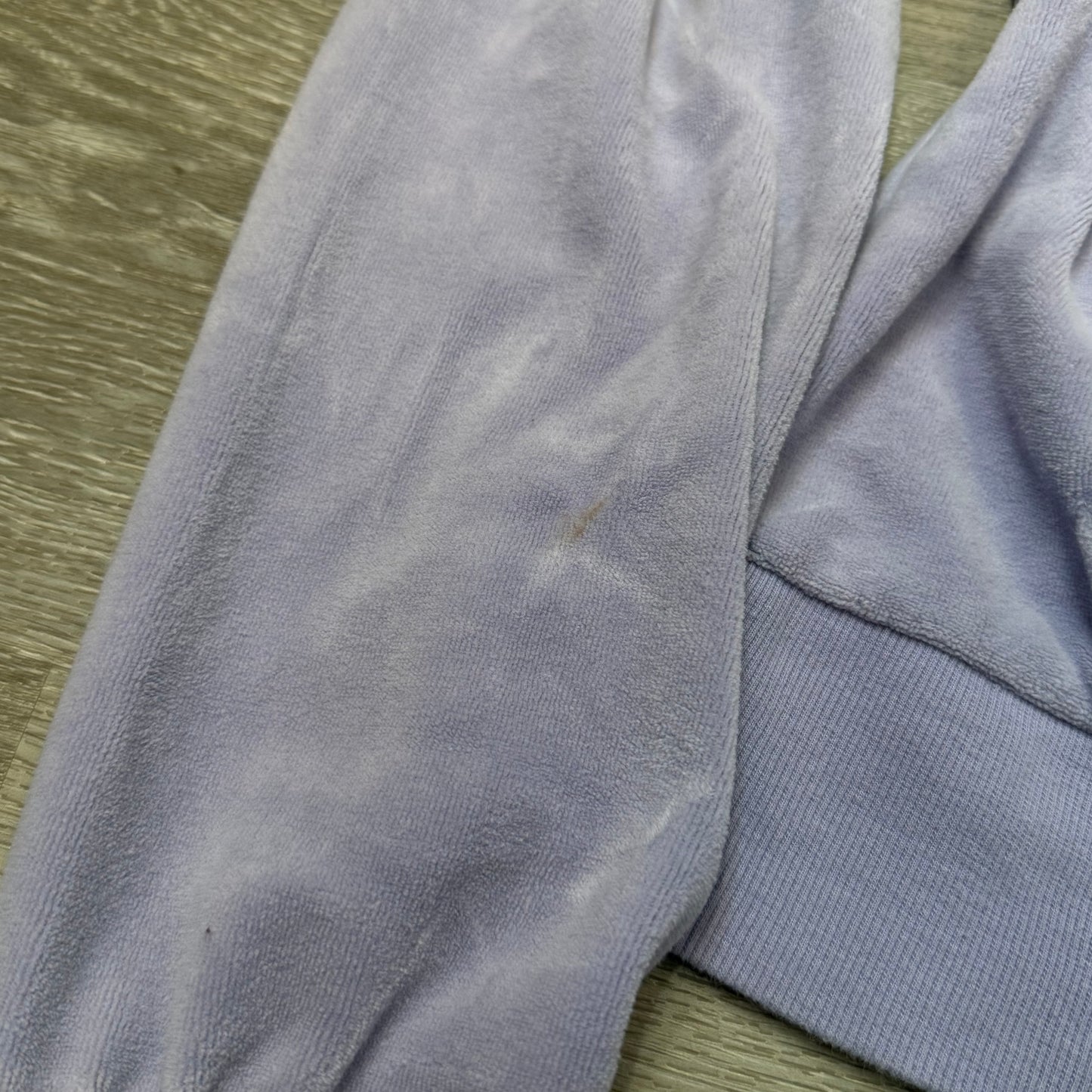 Vintage Juicy Couture Women's Lavender Velour Full Zip Hoodie Loungewear Size L