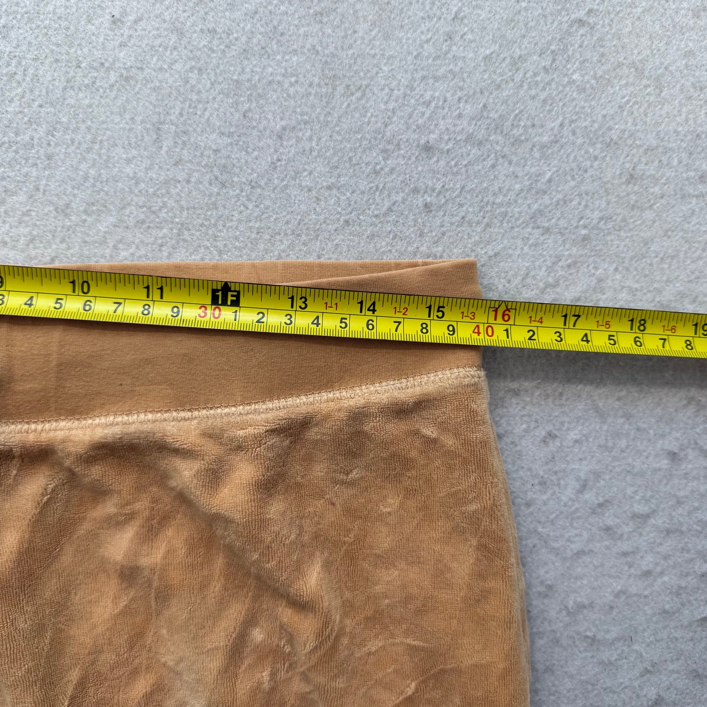 Juicy Couture Women Camel Velour Flared Track Pants Loungewear Drawstring Size M