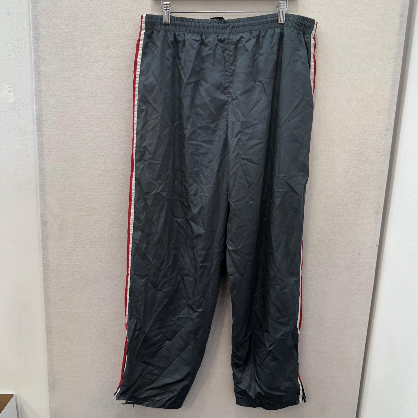Starter Men's Black Polyester Straight Leg Track Pant Drawstring Zip Hem Size L