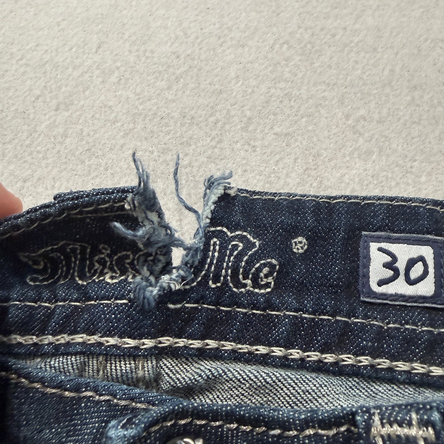 Miss Me Women's Blue Bootcut Denim Jeans Embelished Flap Pockets Classic Size 30