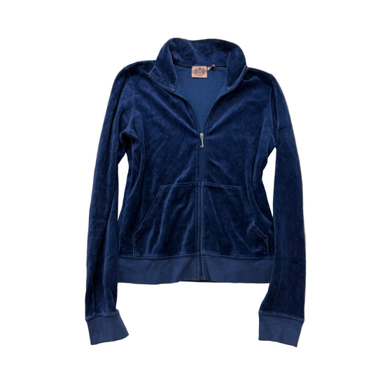 Vintage Juicy Couture navy velour full zip hoodie size L