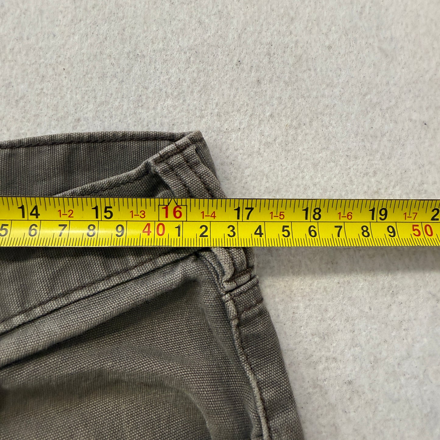 Carhartt Men Olive Canvas Carpenter Pants Relaxed Fit Pockets Classic Size 34x32