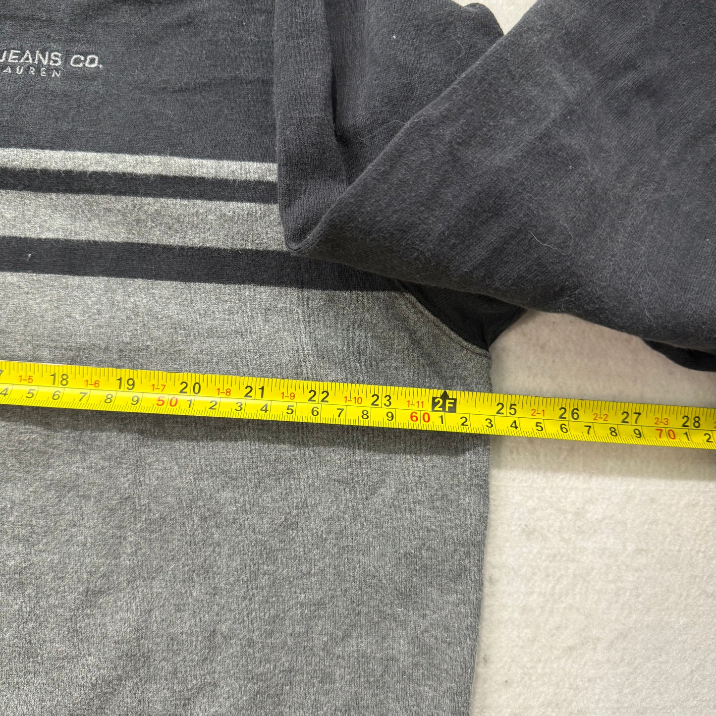 Vintage Polo Jeans Co. Ralph Lauren Men Black Gray Quarter-Zip Sweatshirt Size L