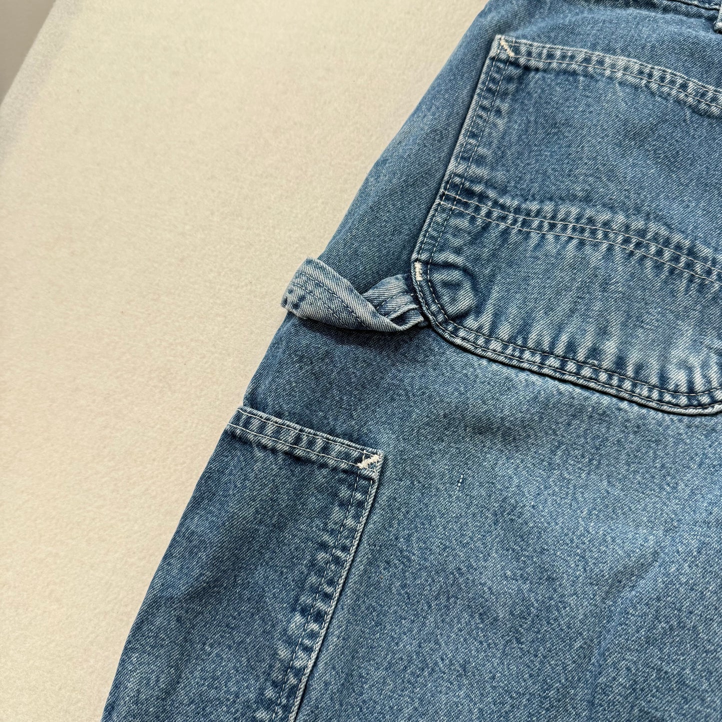 Carhartt Men's Medium Blue Denim Carpenter Jeans Tool Pockets Workwear Waist 38