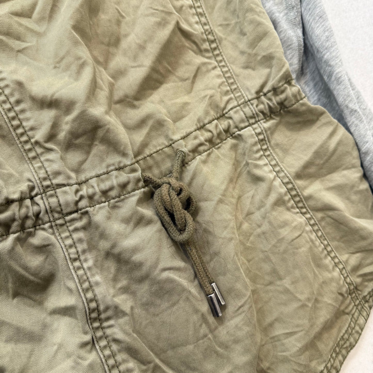 Abercrombie & Fitch Olive Utility Jacket Gray Hooded Sleeves Size M