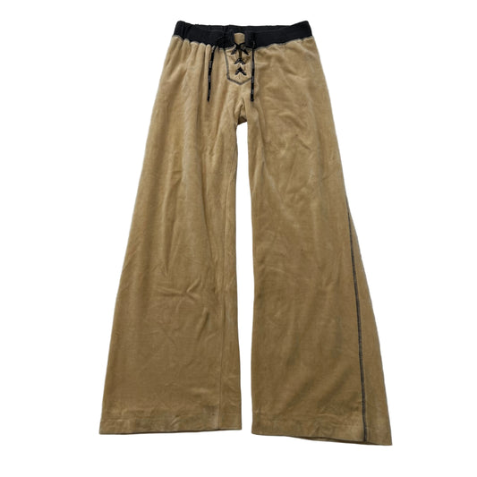 BEBE Tan Velour Lace Up Drawstring Flare Pants Size M
