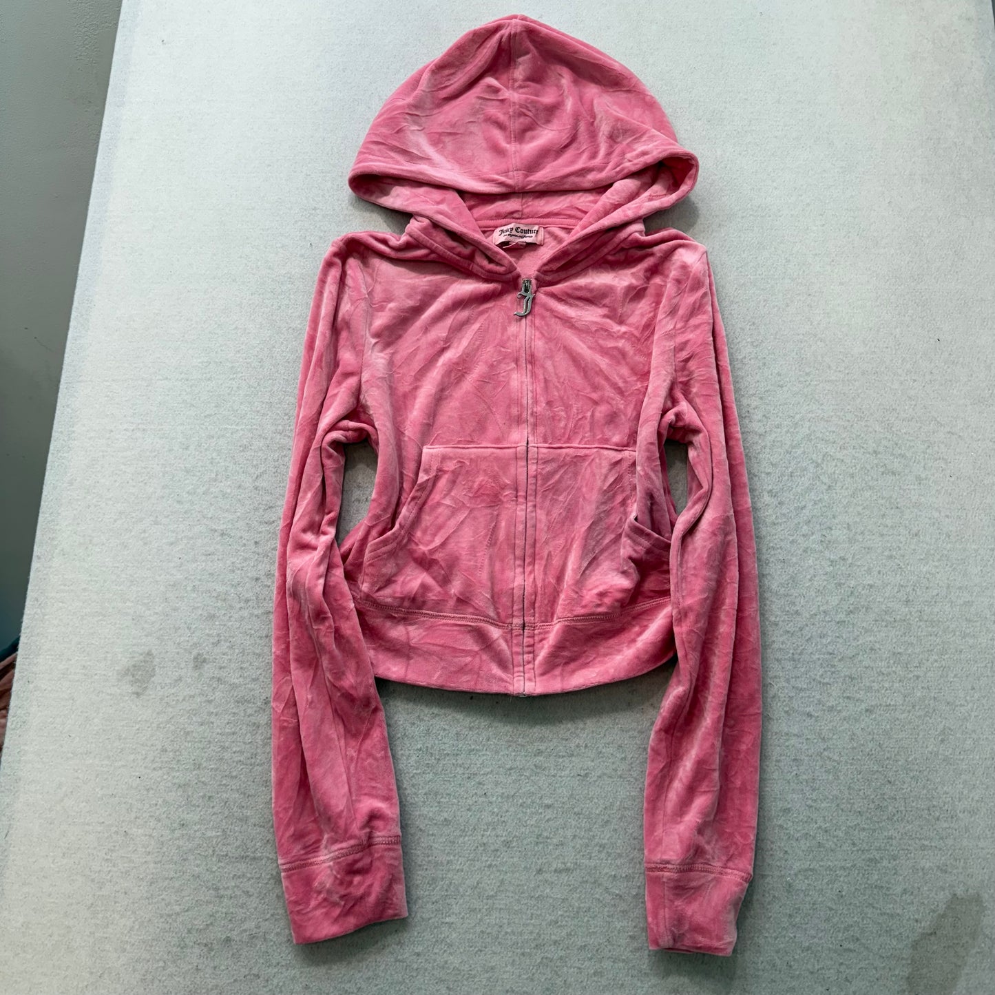 Juicy Couture Women's Pink Hoodie & Pants Tracksuit Set Rhinestones Logo Size M