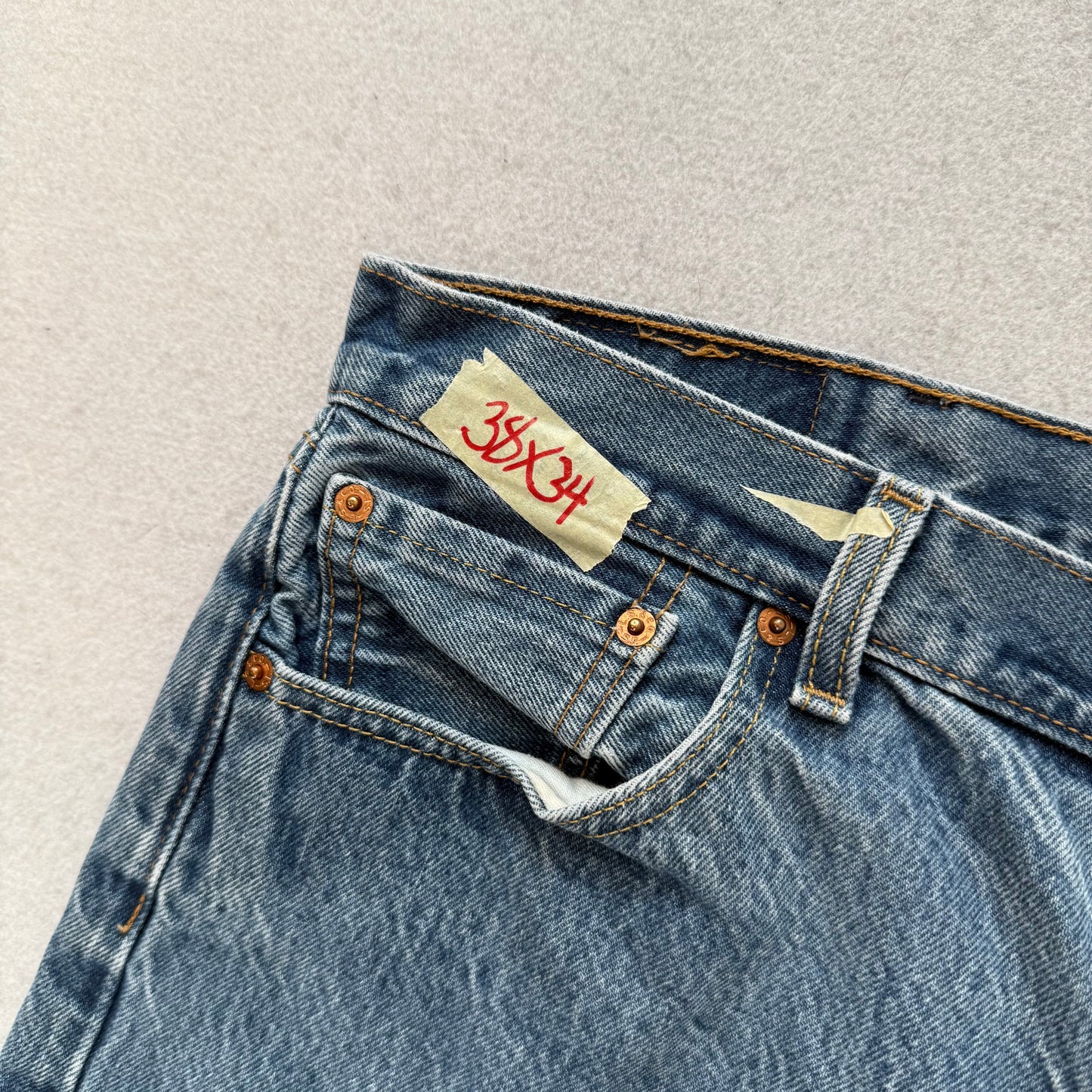 Levi's 501 Classic Original Fit Men's Blue Denim Jeans Button Fly Size 38x34