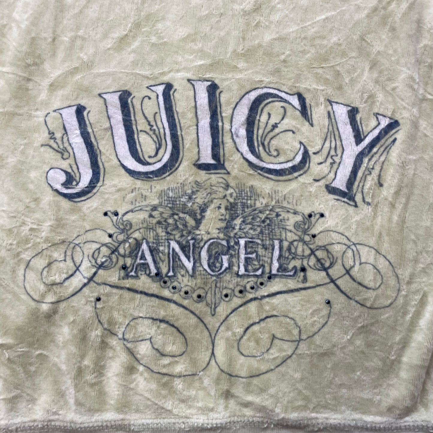 Juicy Couture Angel Women's Yellow Velour Full Zip Hoodie Pockets Y2k Size M