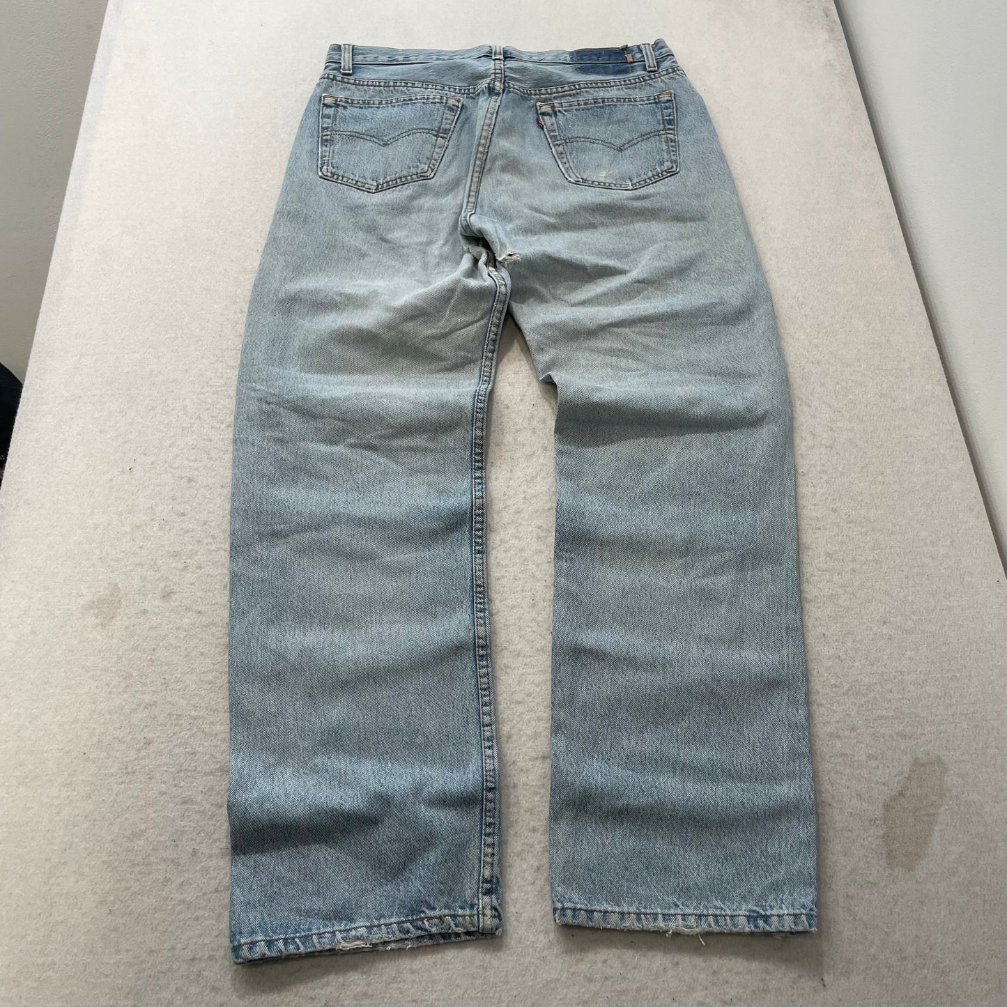 Levi's Men's Blue Light Wash Denim Baggy Jeans Button Fly Distressed Size 34