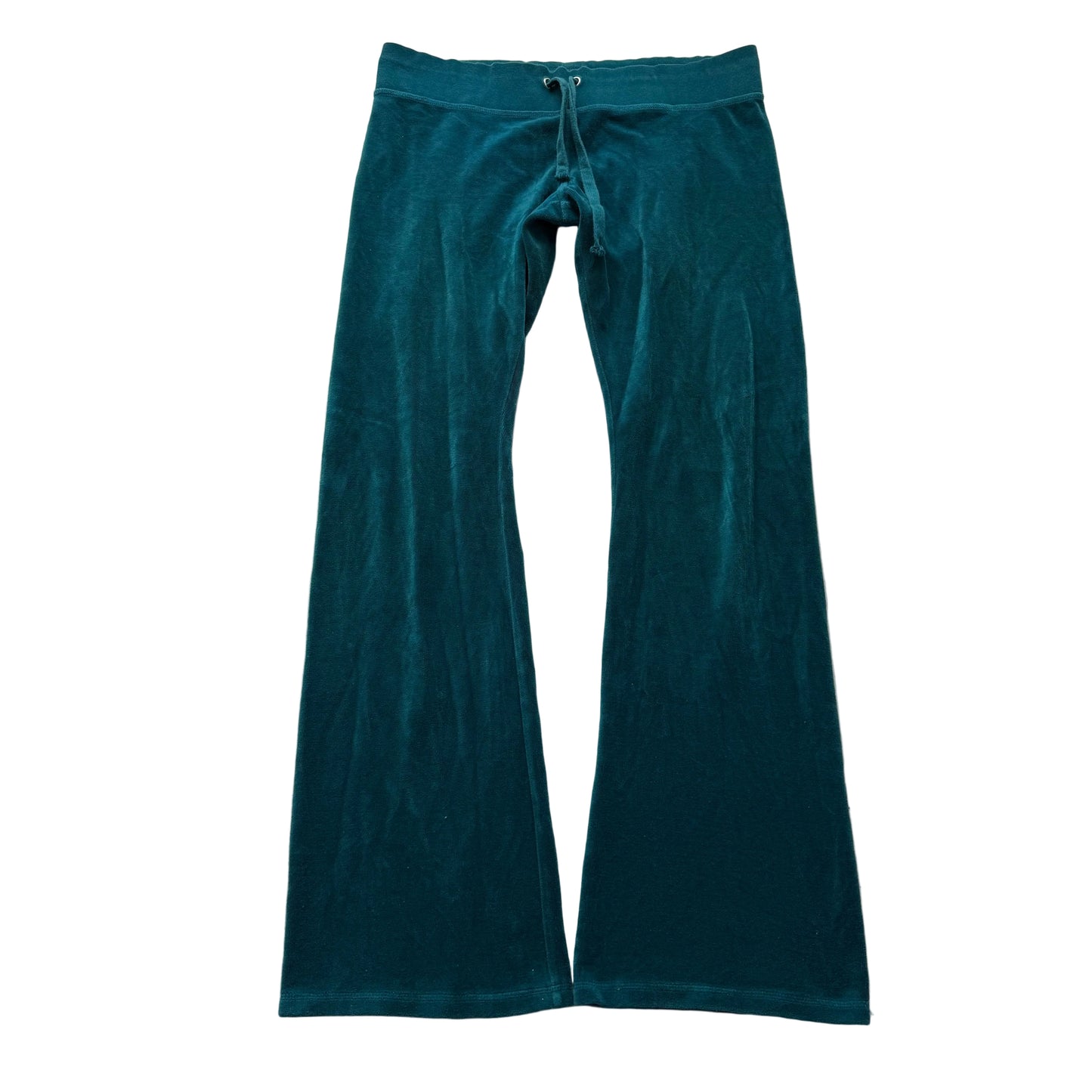 Juicy Couture Women's Peacock Blue Velour Flared Track Pant Loungewear Size M