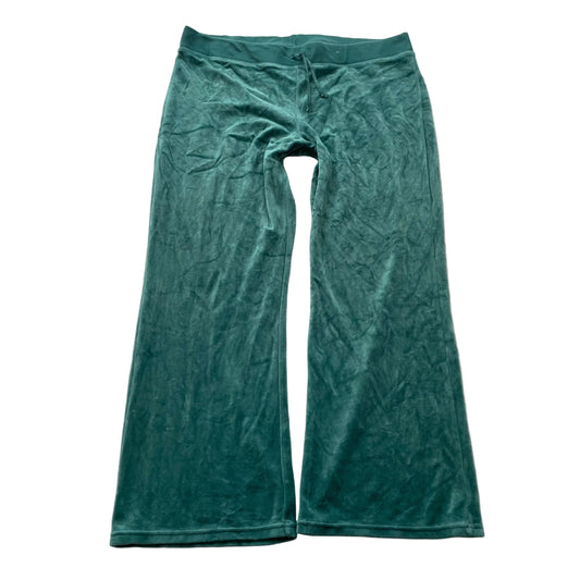 Juicy Couture Women's Teal Green Velour Flared Leg Track Pant Drawstring Size XL