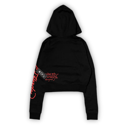 Ed Hardy “NYC Skull” black cropped zip up hoodie - Clean Curriculums 