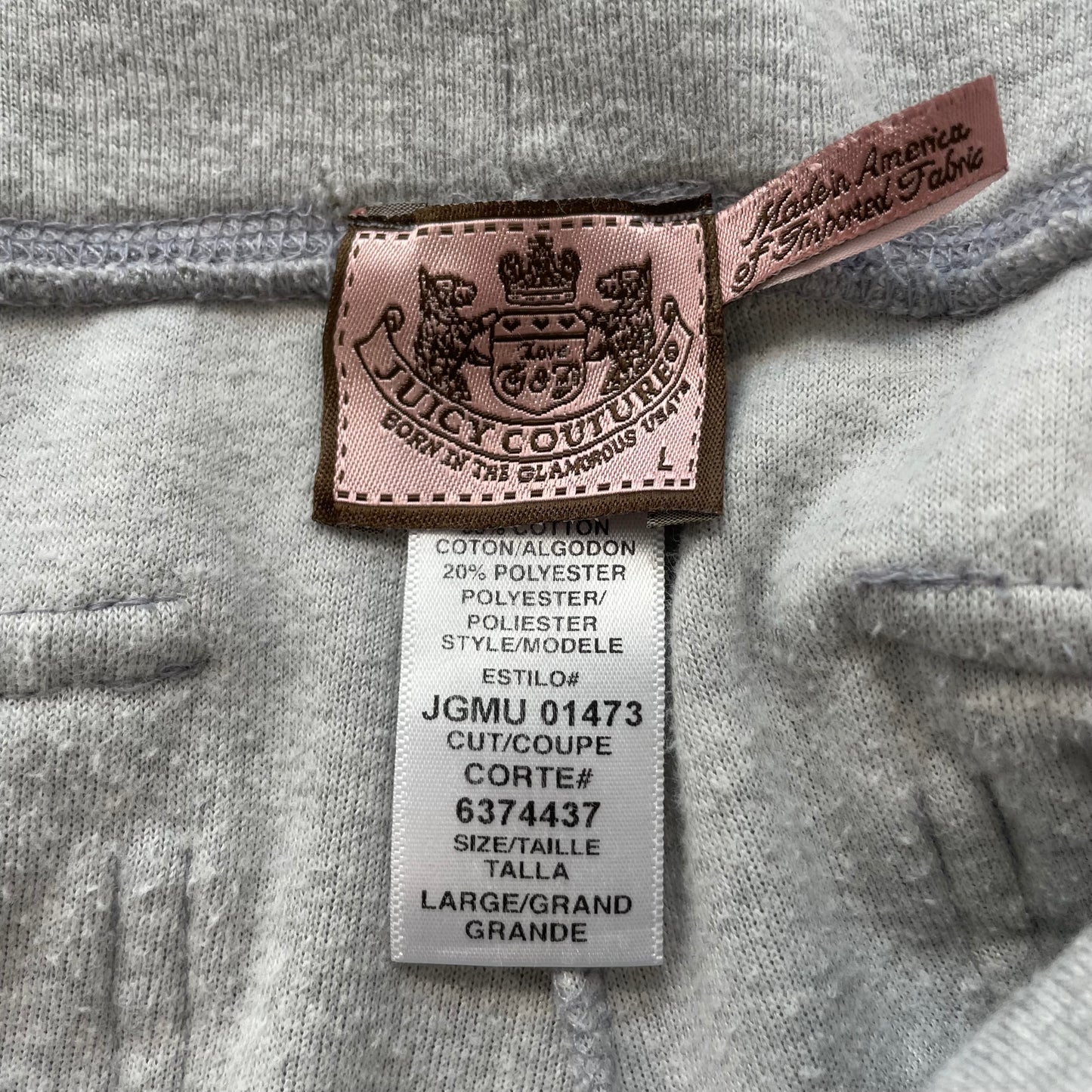 Vintage Juicy Couture Women's Light Gray Velour Flared Track Pant Drawstring - L