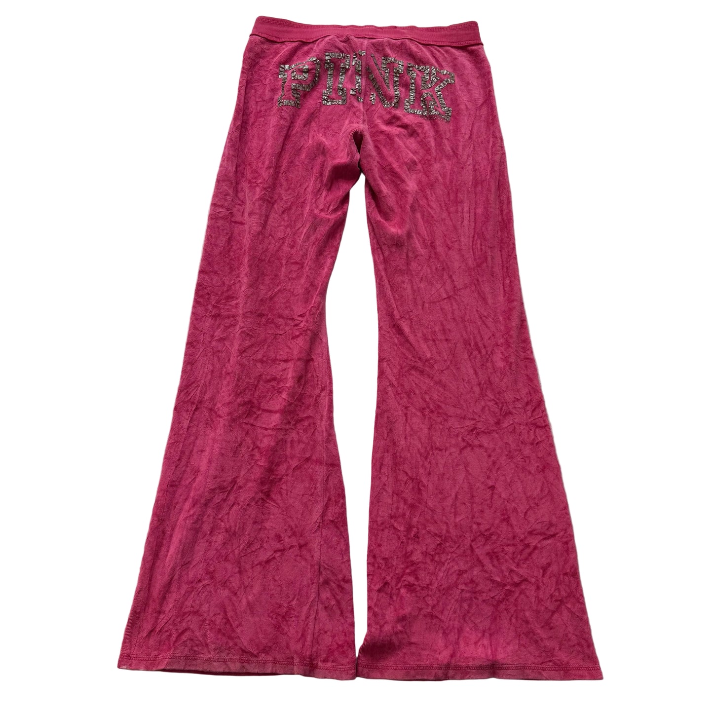 Victoria's Secret PINK Women's Pink Velour Flared Track Pants Loungewear Size M