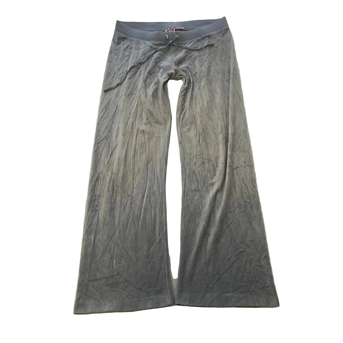 Vintage Juicy Couture Women's Faded Gray Velour Track Pant Drawstring Y2k Size S