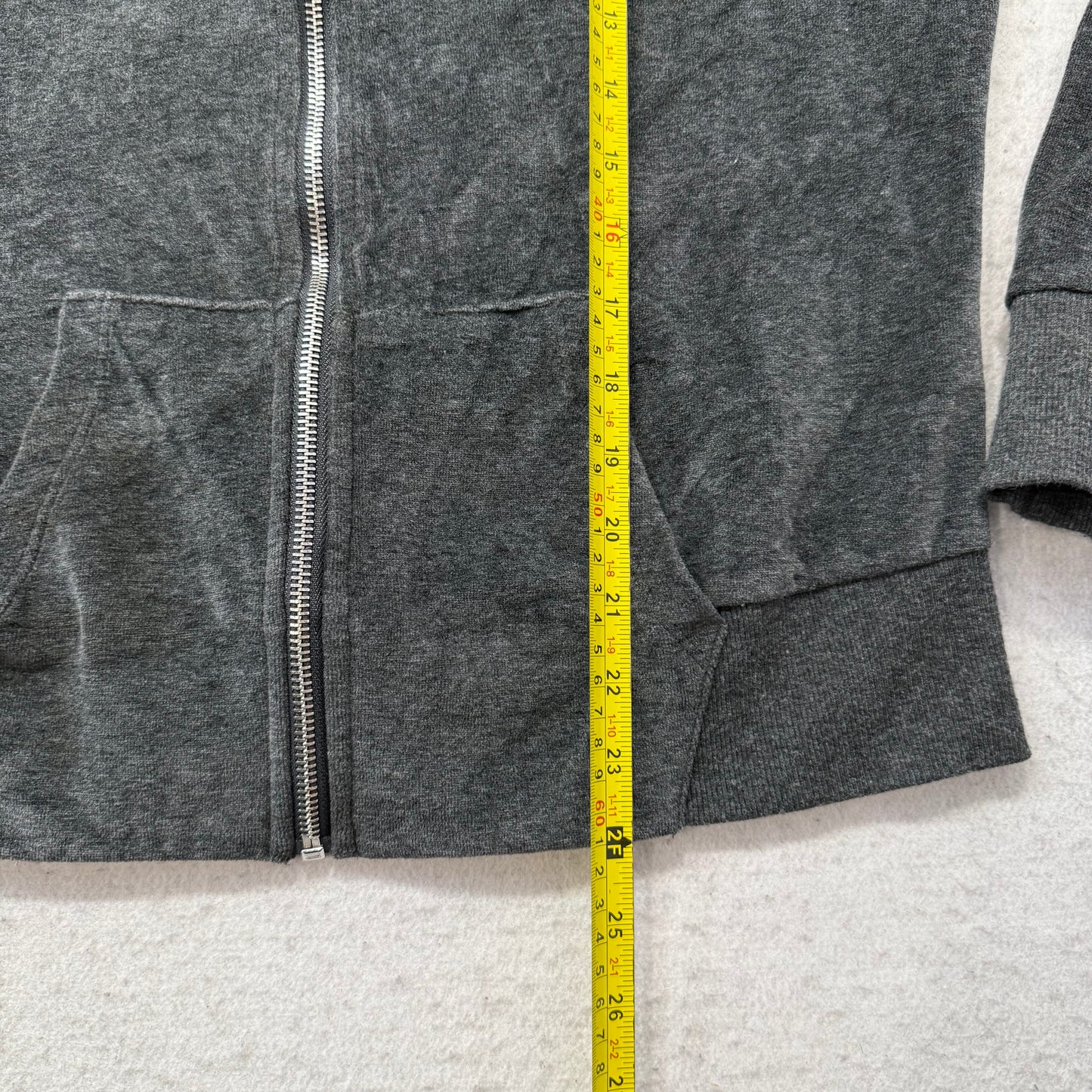 Bebe Sport Women's Gray Velour Zip-Up Hoodie Pockets Rhinestone Logo Y2k Size L