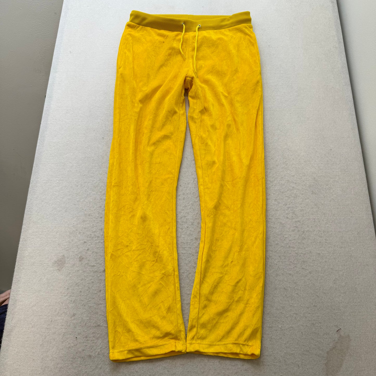 2003 Juicy Couture Women Yellow Zip-Up Hoodie & Pants Y2K Tracksuit Set Size M