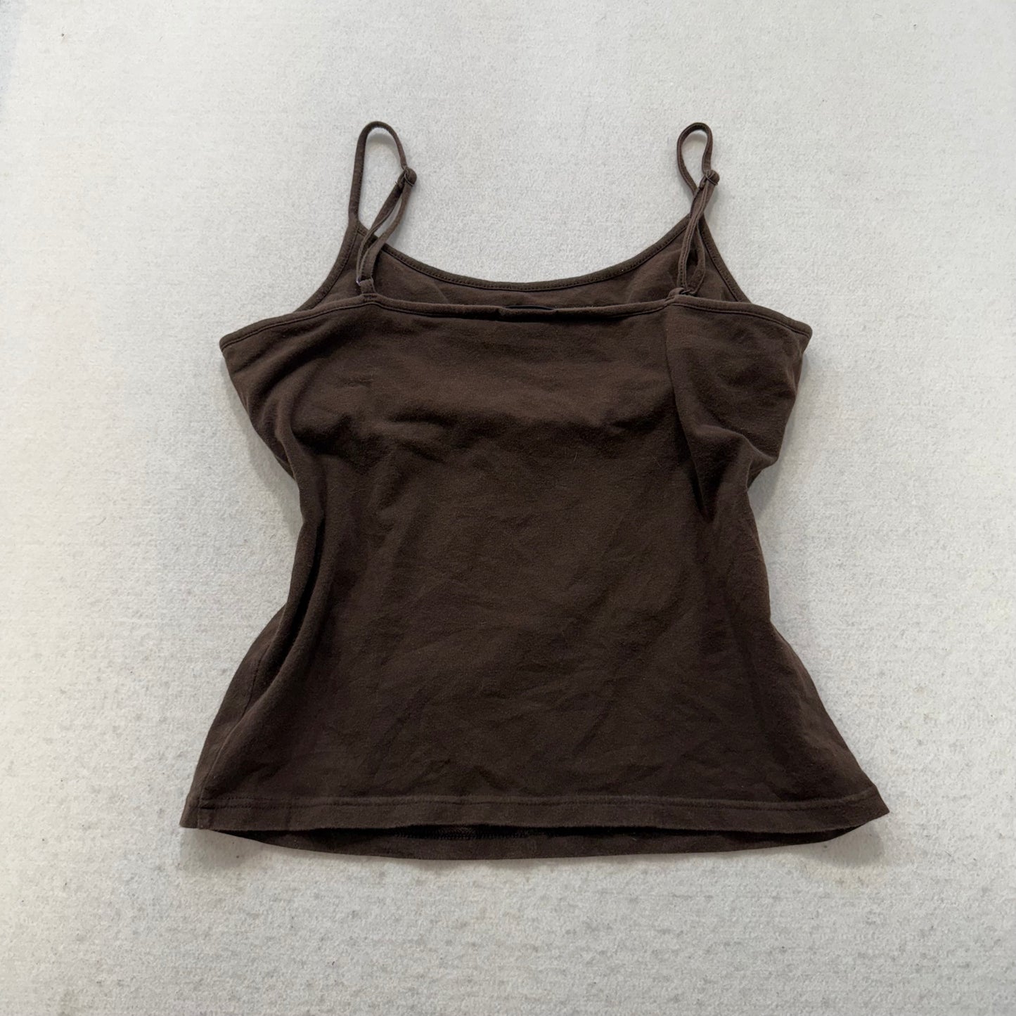 Gap Women's Brown Cotton Camisole Tank Top Stretch Spaghetti Straps Size L