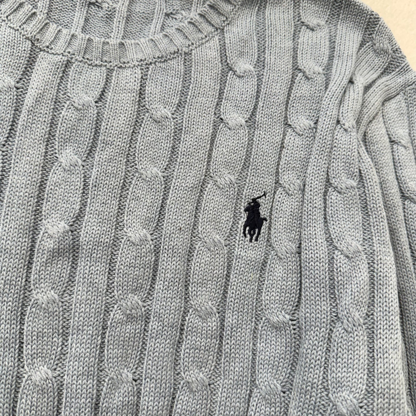 Polo Ralph Lauren Men's Slate Gray Cable-Knit Sweater Heritage Style Size L NWT