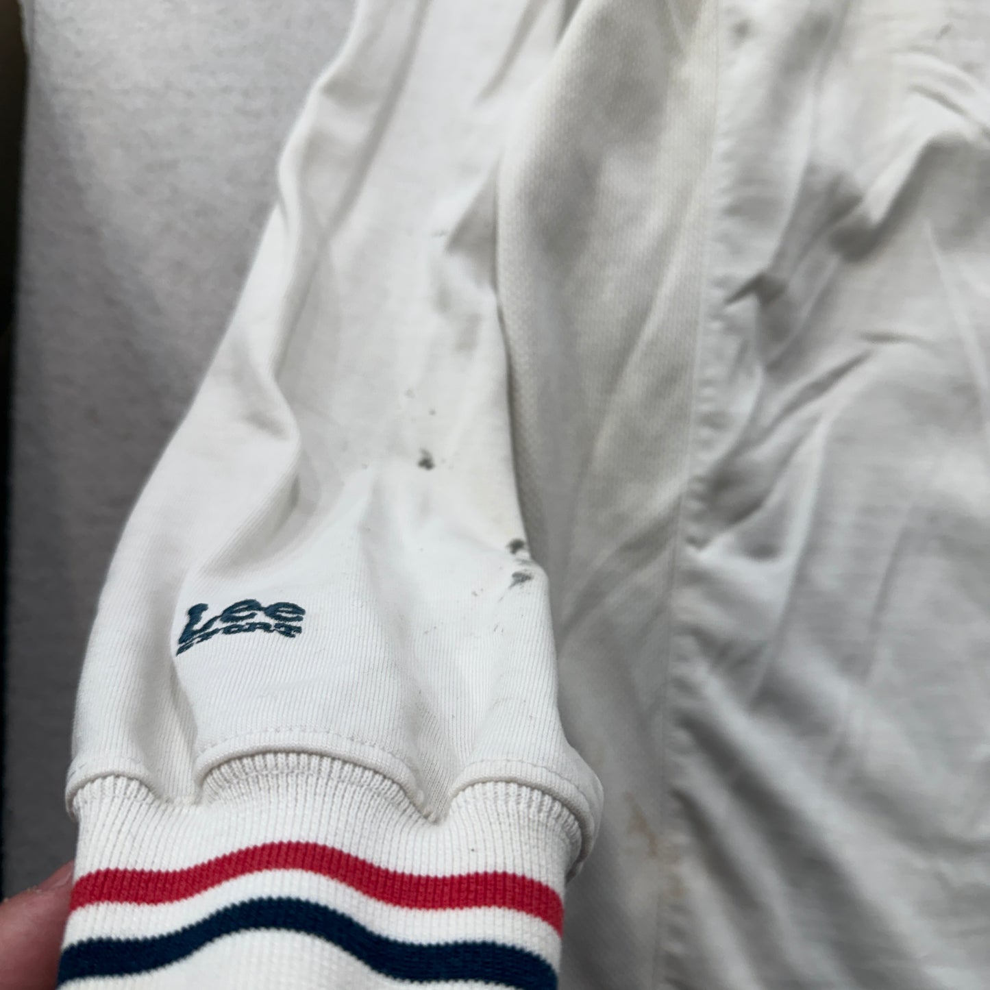 Vintage Lee Sport New England Patriots Jersey Men's White V-Neck Logo Size 2XL
