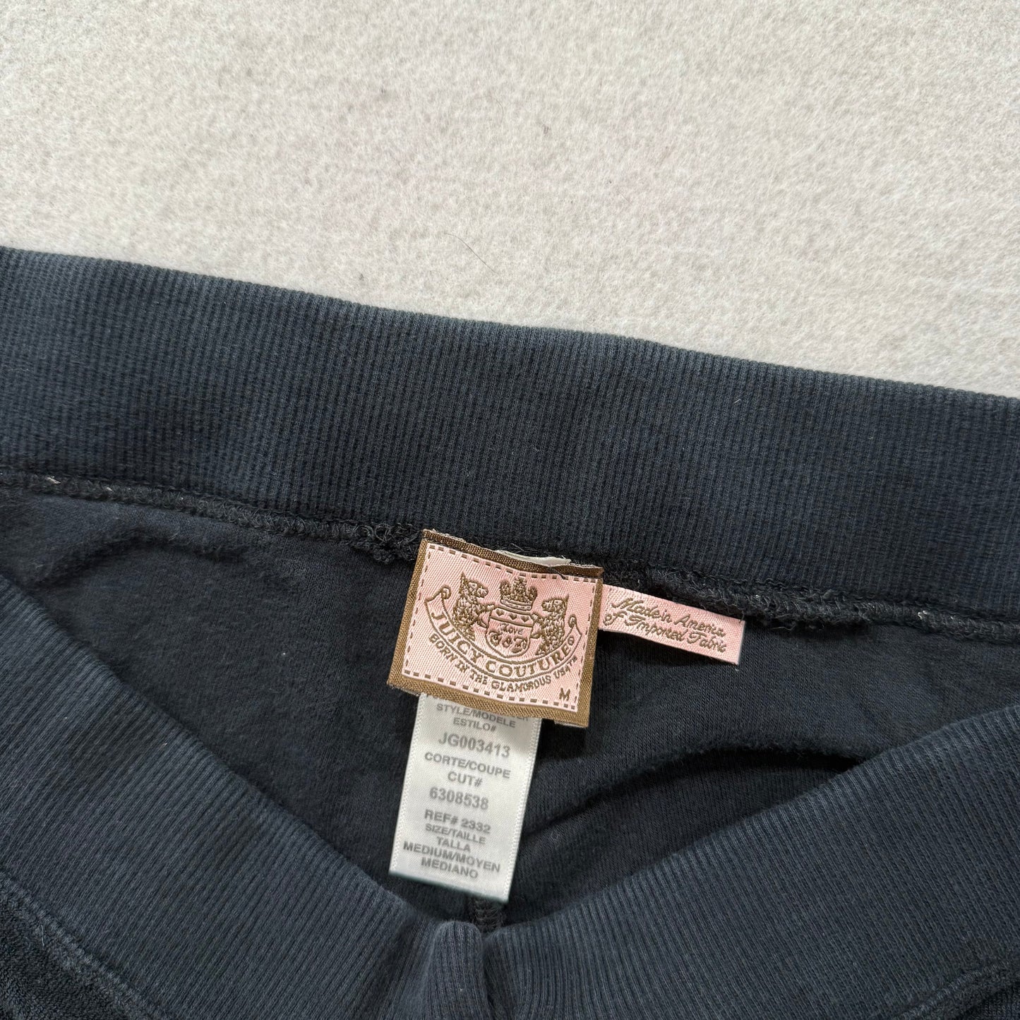 Juicy Couture Women's Black Terrycloth Flared Track Pant Loungewear Y2k Size M