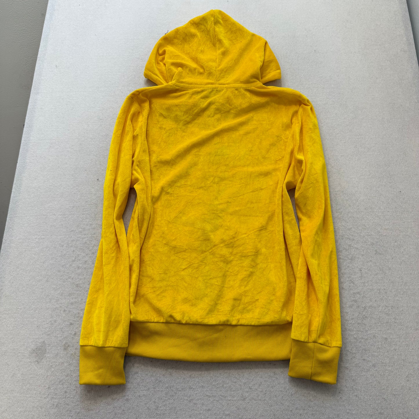 2003 Juicy Couture Women Yellow Zip-Up Hoodie & Pants Y2K Tracksuit Set Size M