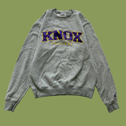 Champion Eco Authentic Knox College Unisex Gray Fleece Sweatshirt Crewneck - S